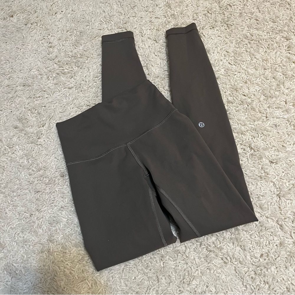 lululemon wunder train 28" carob brown leggings size 2